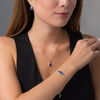Thumbnail Image 2 of Oval Lab-Created Ceylon and White Sapphire Frame Pendant, Bolo Bracelet and Drop Earrings Set in Sterling Silver - 9.5"