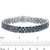 Thumbnail Image 4 of Oval Blue Sapphire Triple Row Bracelet in Sterling Silver - 7.5"