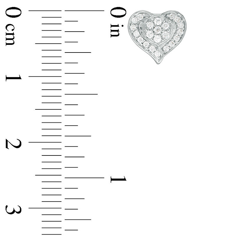 Lab-Created White Sapphire Heart Pendant and Stud Earrings Set in Sterling Silver