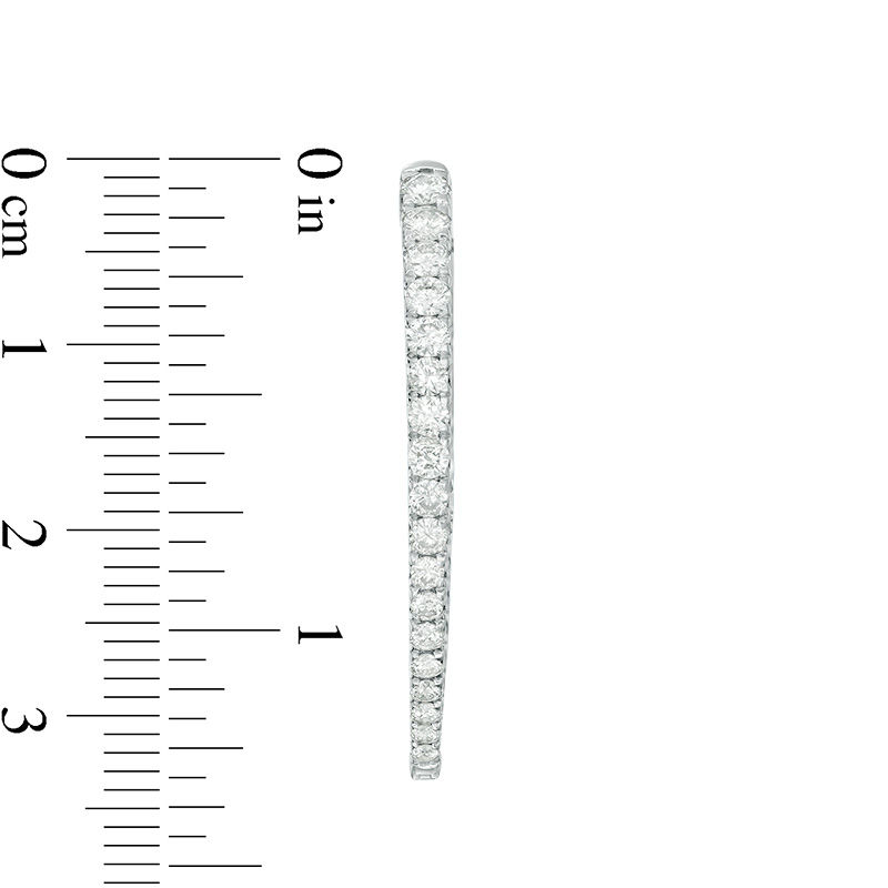 Main Image 2 of 2 CT. T.W. Diamond Inside-Out Point Hoop Earrings in 10K White Gold