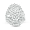 Thumbnail Image 1 of 4 CT. T.W. Multi-Diamond Starburst Bypass Ring in 10K White Gold