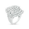 Thumbnail Image 2 of 4 CT. T.W. Multi-Diamond Starburst Bypass Ring in 10K White Gold
