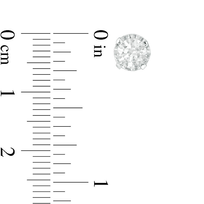 Main Image 3 of 1 CT. T.W. Diamond Illusion Solitaire Stud Earrings in 10K White Gold
