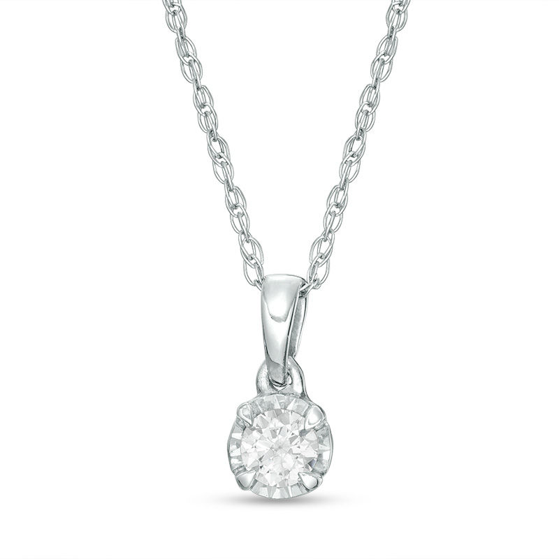 1/10 CT. Diamond Miracle Solitaire Pendant in Sterling Silver