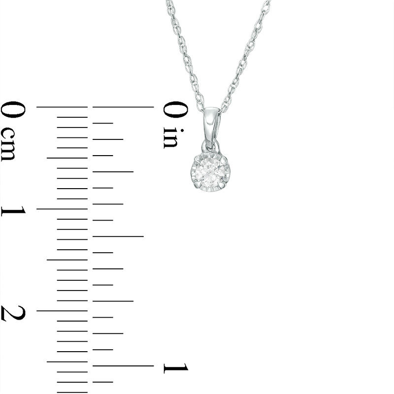 Main Image 3 of 1/10 CT. Diamond Miracle Solitaire Pendant in Sterling Silver