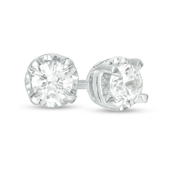 1/2 CT. T.W. Diamond Solitaire Stud Earrings in 10K White Gold 1/2 CT. T.W. Diamond Solitaire Stud Earrings in 10K White Gold