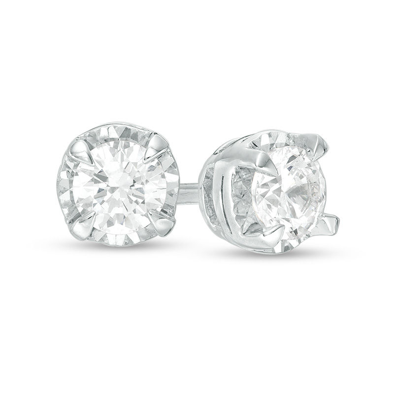 1/2 CT. T.W. Diamond Solitaire Stud Earrings in 10K White Gold