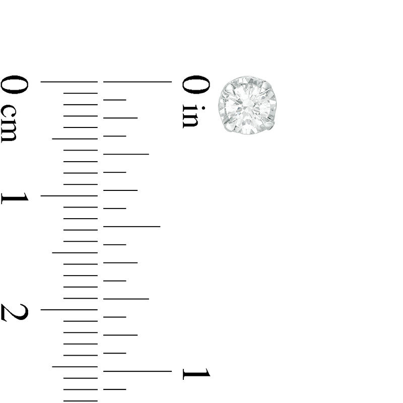 Main Image 3 of 1/2 CT. T.W. Diamond Solitaire Stud Earrings in 10K White Gold