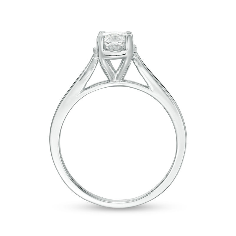 Main Image 4 of 1/2 CT. Diamond Solitaire Engagement Ring in 10K White Gold