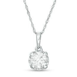 1/2 CT. Diamond Solitaire Pendant in 10K White Gold