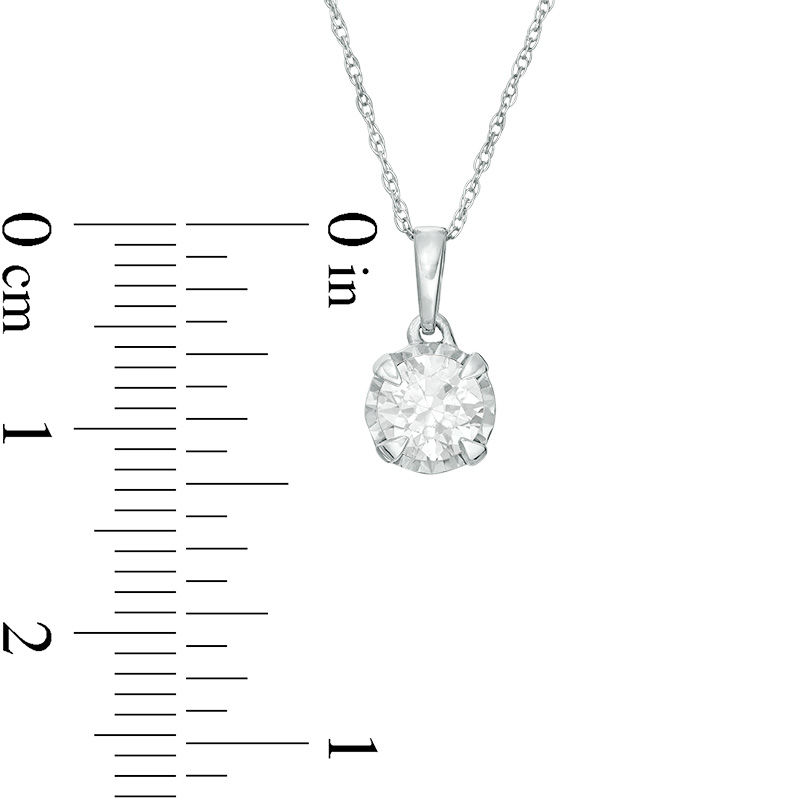 Main Image 3 of 1/2 CT. Diamond Solitaire Pendant in 10K White Gold