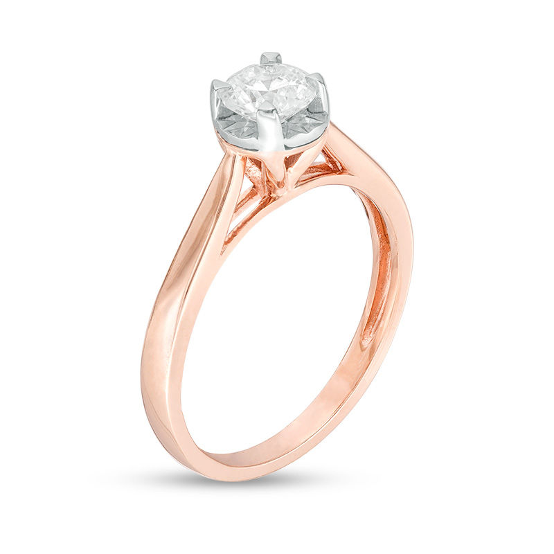 Main Image 2 of 1/2 CT. Diamond Solitaire Engagement Ring in 10K Rose Gold