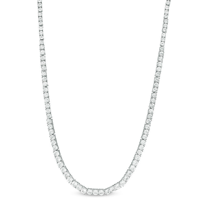 Round Cut White Sapphire Tennis Necklace | SayaBling Jewelry