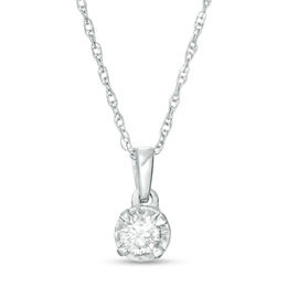 1/6 CT. Diamond Solitaire Pendant in Sterling Silver