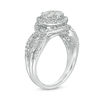 Thumbnail Image 2 of 1 CT. T.W. Composite Diamond Frame Bypass Twist Shank Engagement Ring in 10K White Gold