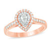 Thumbnail Image 0 of 1/2 CT. T.W. Pear-Shaped Diamond Double Frame Engagement Ring in 14K Rose Gold