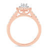 Thumbnail Image 3 of 1/2 CT. T.W. Pear-Shaped Diamond Double Frame Engagement Ring in 14K Rose Gold