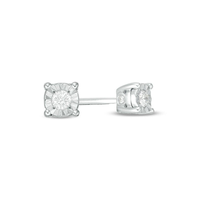 T.W Details about   1/10 CT Double Halo Diamond Stud Earrings in Sterling Silver