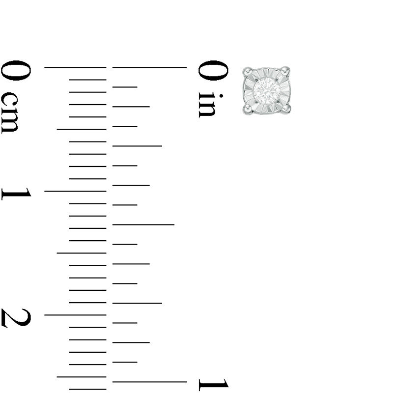 Main Image 2 of 1/10 CT. T.W. Diamond Solitaire Stud Earrings in Sterling Silver