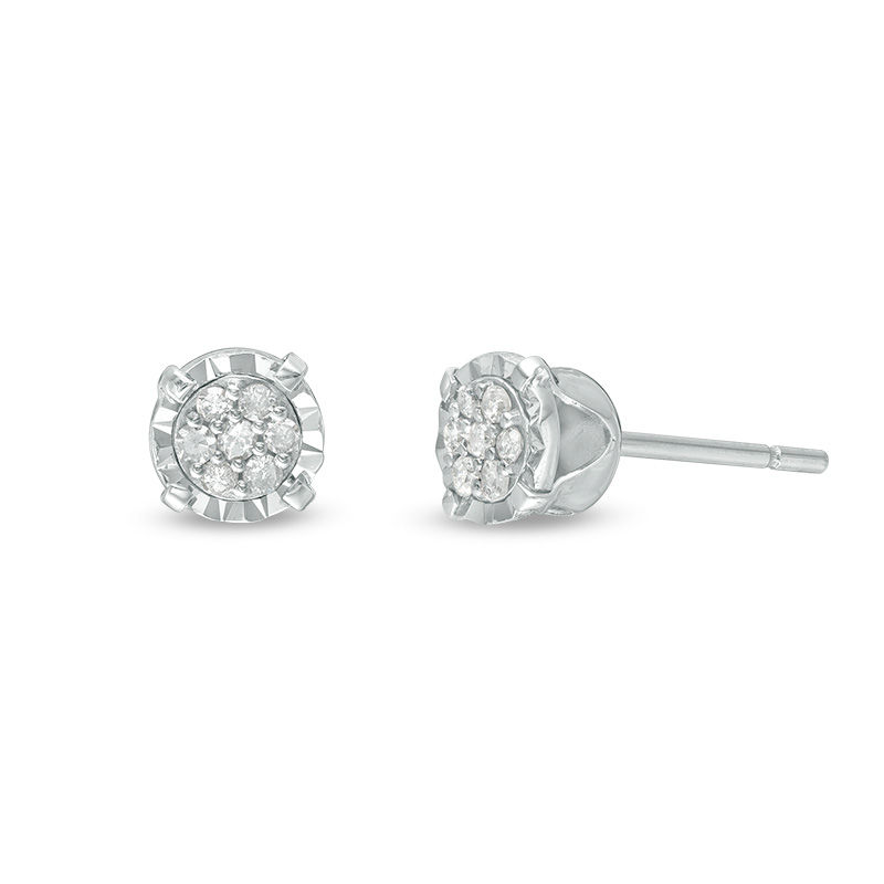 Main Image 1 of 1/10 CT. T.W. Composite Diamond Stud Earrings in Sterling Silver