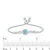 Thumbnail Image 2 of Swiss Blue Topaz and Lab-Created White Sapphire Frame Three Piece Set in Sterling Silver