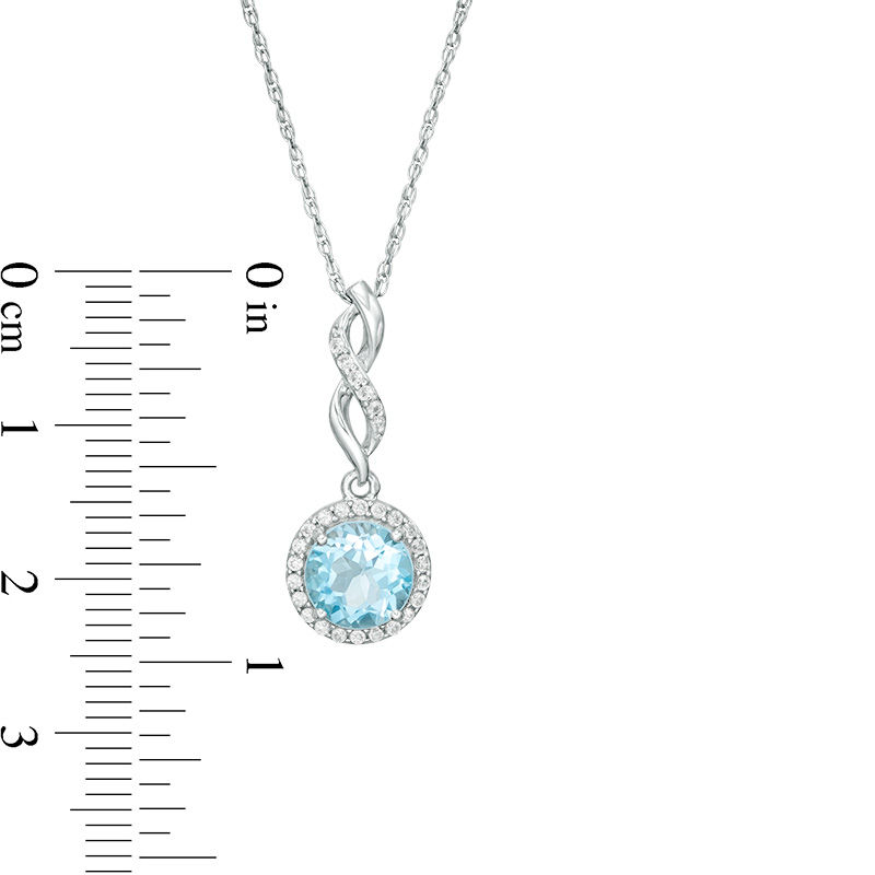 Main Image 4 of Swiss Blue Topaz and Lab-Created White Sapphire Frame Three Piece Set in Sterling Silver