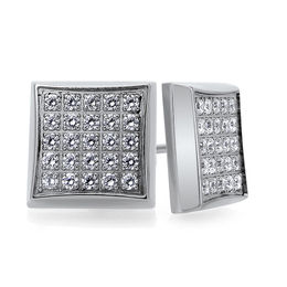 1/4 CT. T.W. Composite Diamond Square Stud Earrings in Stainless Steel