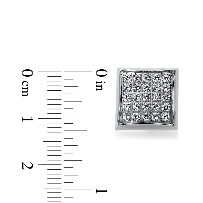 Men's 1/4 CT. T.W. Composite Diamond Square Stud Earrings in Stainless Steel