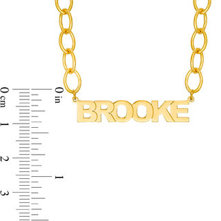 Uppercase Block Name Necklace in Sterling Silver with 22K Gold ...