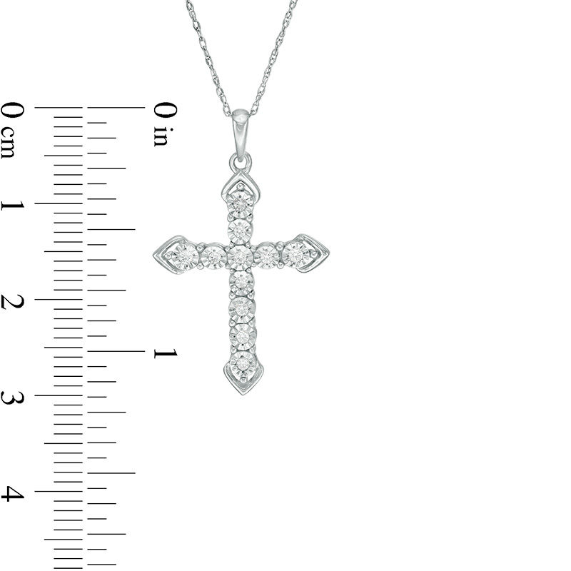 Diamond Accent Cross Pendant in Sterling Silver