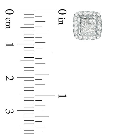 1/2 CT. T.W. Princess-Cut Composite Diamond Frame Stud Earrings in Sterling Silver 1/2 CT. T.W. Princess-Cut Composite Diamond Frame Stud Earrings in Sterling Silver