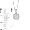 Thumbnail Image 2 of 1/4 CT. T.W. Princess-Cut Composite Diamond Frame Pendant in Sterling Silver