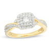 Thumbnail Image 0 of 1/3 CT. T.W. Princess-Cut Diamond Double Frame Engagement Ring in 10K Gold