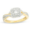 Thumbnail Image 1 of 1/3 CT. T.W. Princess-Cut Diamond Double Frame Engagement Ring in 10K Gold