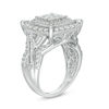 Thumbnail Image 1 of 2 CT. T.W. Composite Princess-Cut Diamond Double Frame Twist Shank Vintage-Style Engagement Ring in 10K White Gold