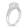 Thumbnail Image 1 of 1 CT. T.W. Composite Diamond Cushion Frame Split Shank Vintage-Style Engagement Ring in 10K White Gold