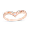 Thumbnail Image 1 of 1/10 CT. T.W Diamond Chevron Vintage-Style Anniversary Band in 10K Rose Gold