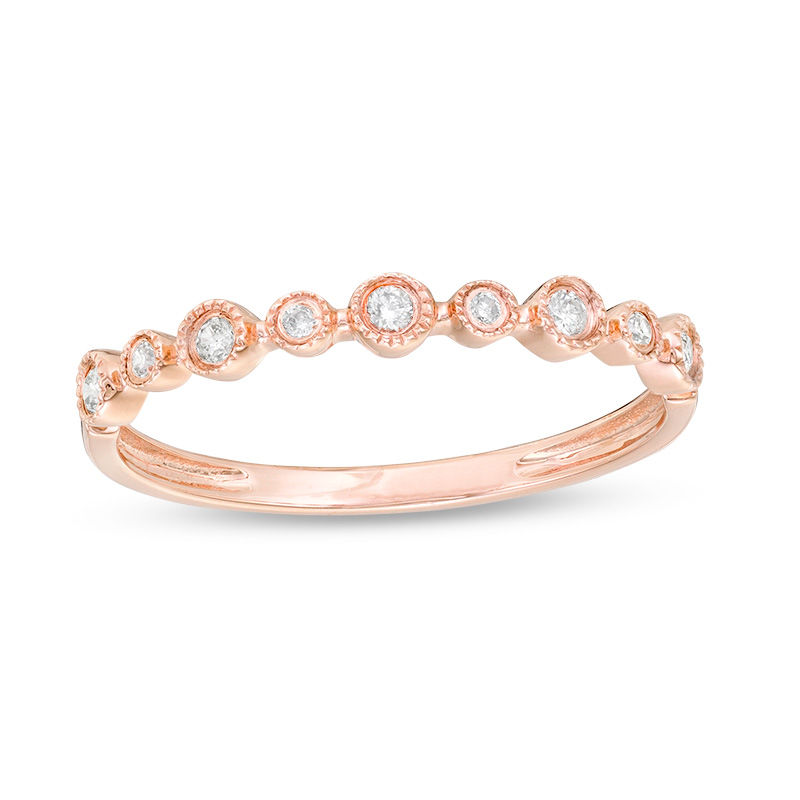 1/10 CT. T.W. Diamond Circles Anniversary Band in 10K Rose Gold