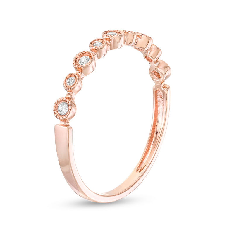 Main Image 2 of 1/10 CT. T.W. Diamond Circles Anniversary Band in 10K Rose Gold