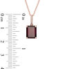 Thumbnail Image 2 of EFFY™ Collection Octagonal Rhodolite Garnet and Diamond Accent Drop Pendant in 14K Rose Gold