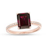 Thumbnail Image 1 of EFFY™ Collection Octagon Rhodolite Garnet and 1/15 CT. T.W. Diamond Ring in 14K Rose Gold