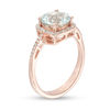 Thumbnail Image 1 of EFFY™ Collection 8.0mm Aquamarine and 1/6 CT. T.W. Diamond Cushion Frame Ring in 14K Rose Gold