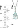 Thumbnail Image 2 of EFFY™ Collection Pear-Shaped Aquamarine and Diamond Accent Drop Pendant in 14K White Gold