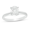 Thumbnail Image 1 of 1-1/2 CT. T.W. Certified Oval Diamond Solitaire Engagement Ring in 14K White Gold (I/I2)