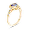 Thumbnail Image 3 of EFFY™ Collection 6.5mm Trillion-Cut Tanzanite and 1/5 CT. T.W. Diamond Frame Ring in 14K Gold