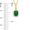 Thumbnail Image 1 of EFFY™ Collection Emerald-Cut Emerald and 1/8 CT. T.W. Diamond Frame Drop Pendant in 14K Gold