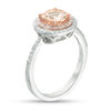 Thumbnail Image 1 of EFFY™ Collection 7.0mm Morganite and 1/4 CT. T.W. Diamond Double Frame Ring in 14K Two-Tone Gold