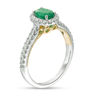 Thumbnail Image 2 of EFFY™ Collection Oval Emerald and 1/3 CT. T.W. Diamond Frame Ring in 14K Two-Tone Gold