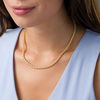 Thumbnail Image 1 of 1/2 CT. T.W. Diamond "S" Curve Tennis Necklace in Sterling Silver with Yellow Rhodium - 17"