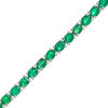 Thumbnail Image 1 of EFFY™ Collection Oval Emerald Tennis Bracelet in 14K White Gold